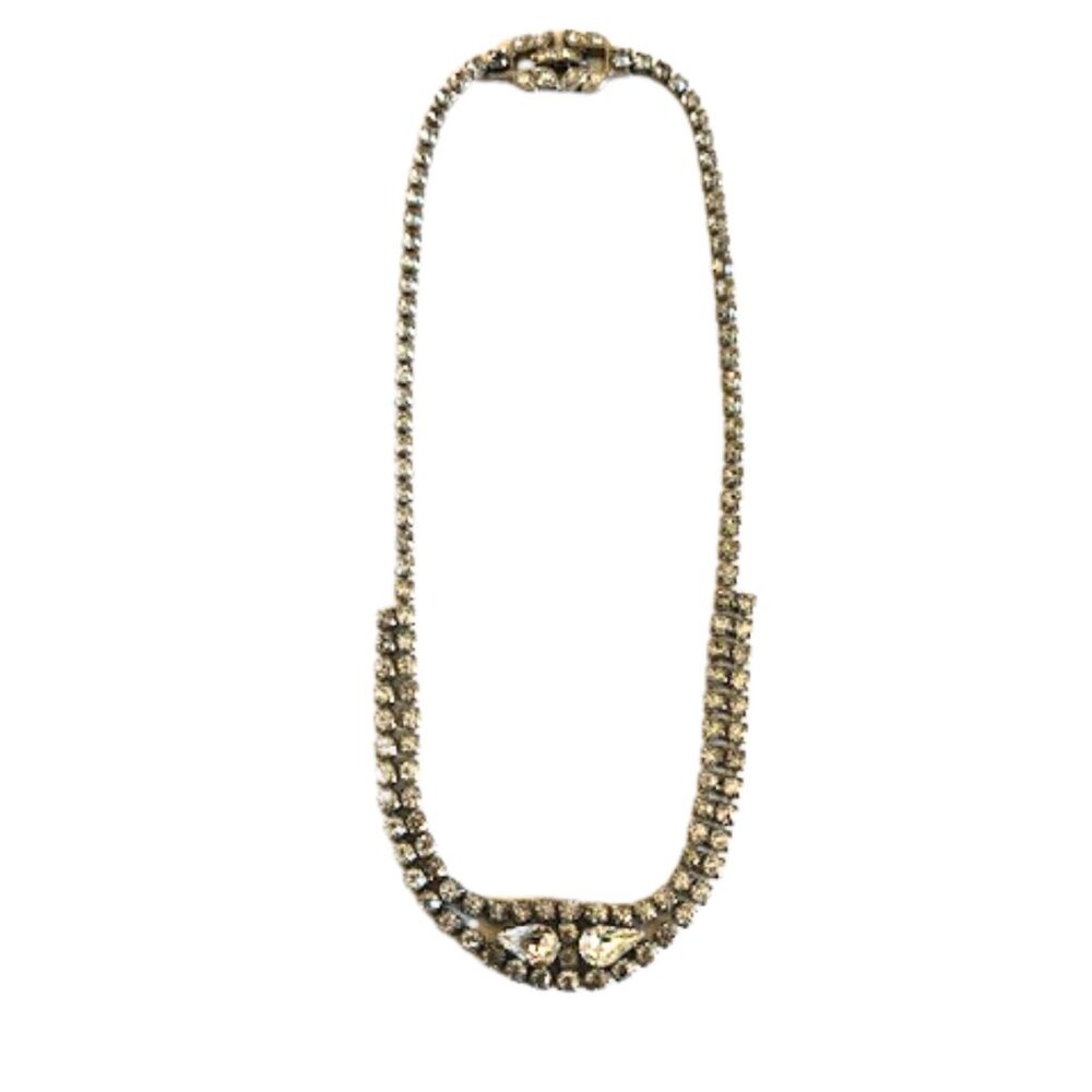 Vintage Rhinestone Choker Tennis Necklace